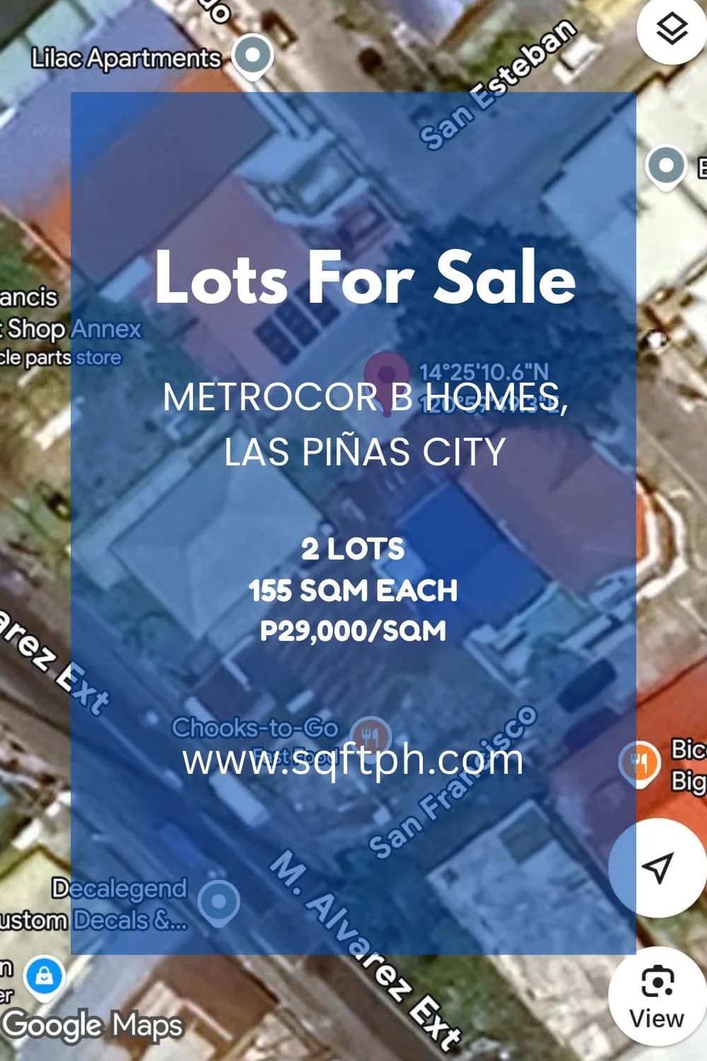 Lots For Sale in Metrocor B Homes, Las Piñas City